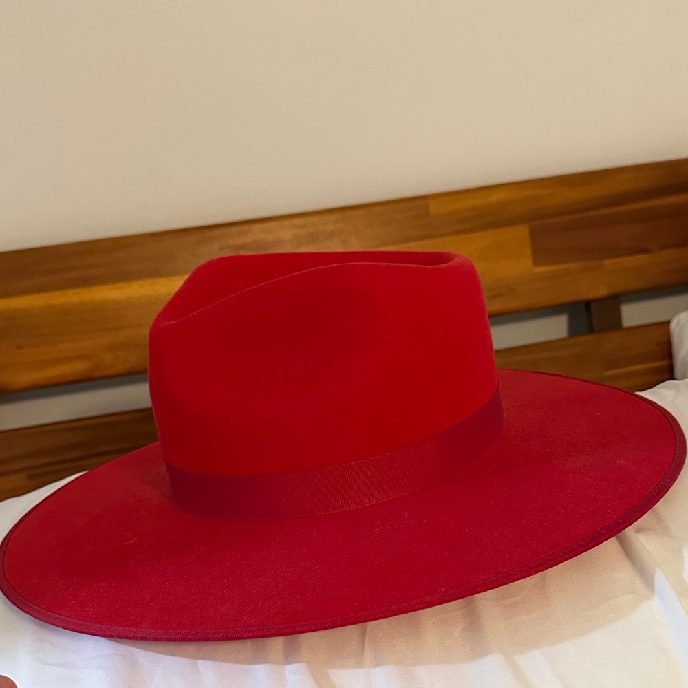 Lack Of Color Red Wide-Brim Hat - Picture 2 of 4